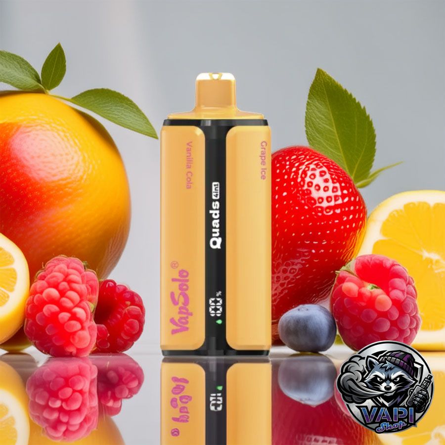 Vapsolo-Quads-80000-VanillaCola&LemonPeach&StrawberryRaspberryCherryIce&Grape Ice Vapsolo-Quads-80000-VanillaColaLemonPeachStrawberryRaspberryCherryIceGrape-Ice
