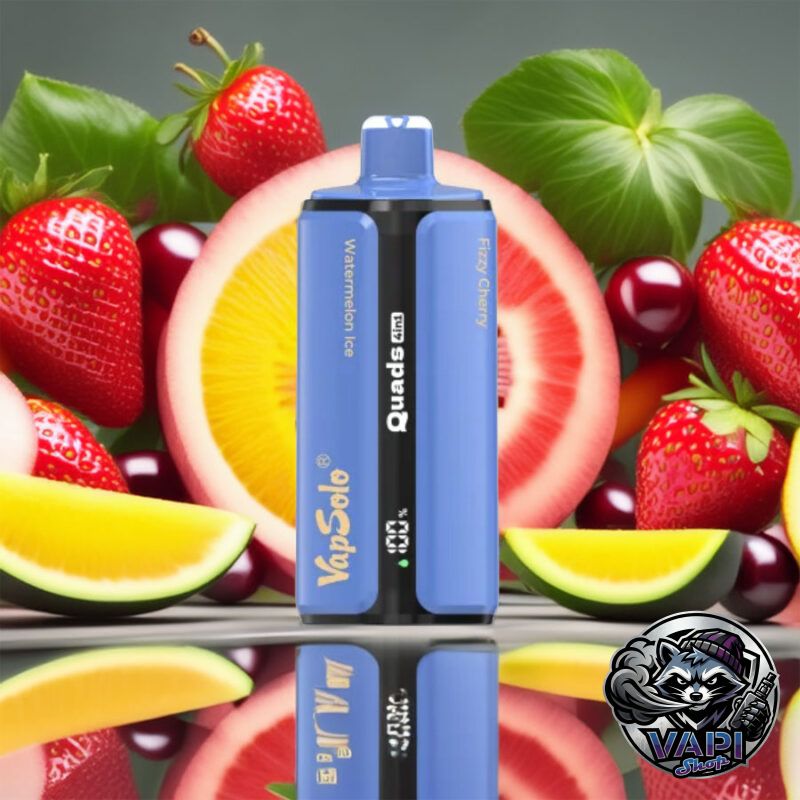 Vapsolo-Quads-80000-WatermelonIceStrawberryMangoBlueberryIceFizzyCherry