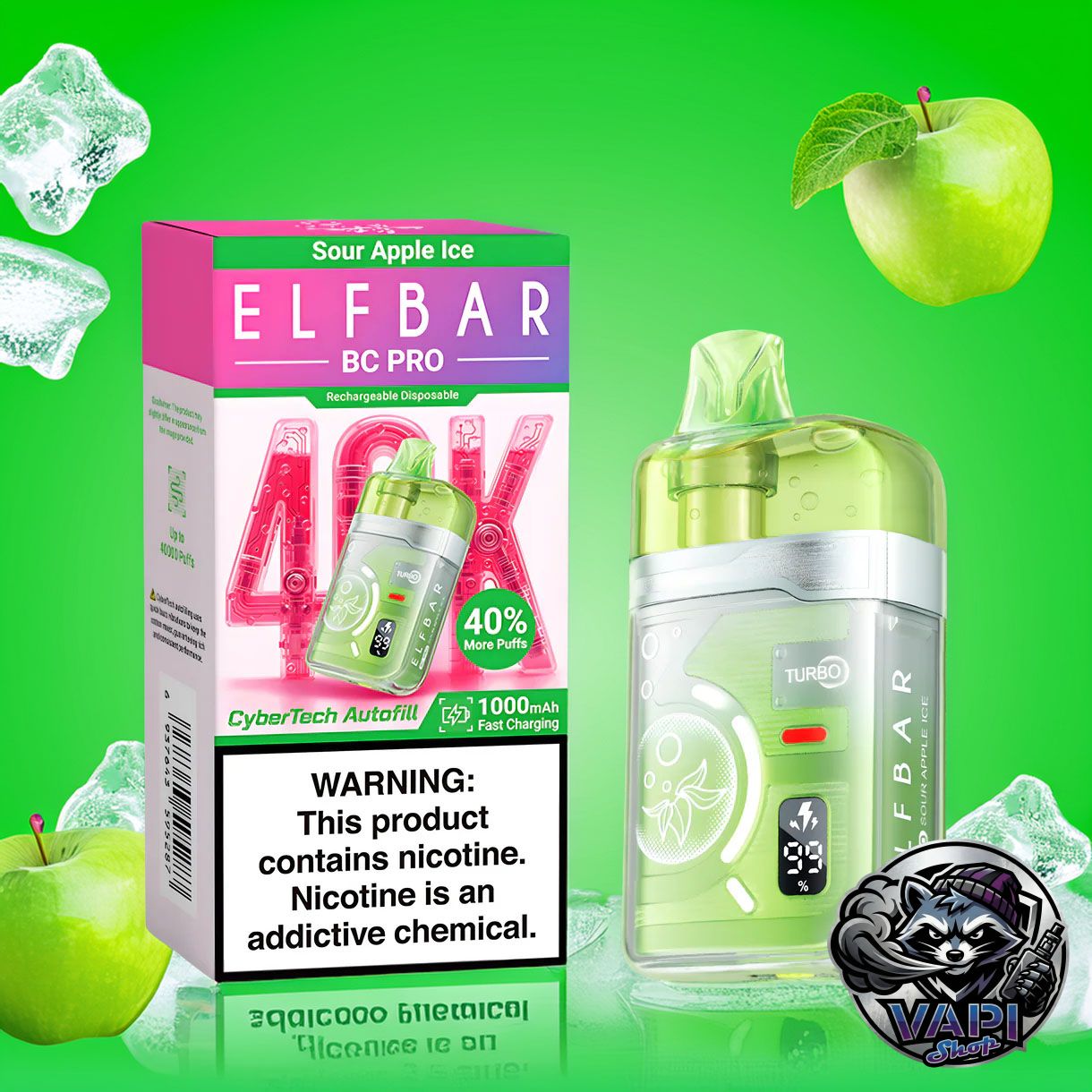 Elf Bar BC 40000 Pro – Sour Apple Ice 5% Elf Bar BC 40000 Pro – Sour Apple Ice 5%