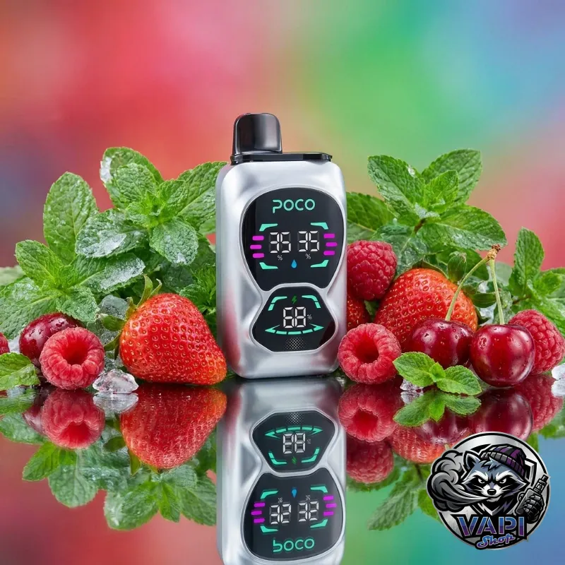 Poco Double 26000 - Cool Mint & Strawberry Raspberry Cherry lce 5%