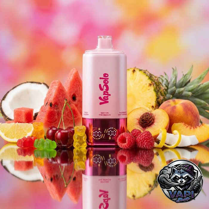 VapSolo 180K 6in1 Sixer – Sex On The Beach & Raspberry Watermelon & Happy Ranch & Lemon Peach & Pink Lemonade & Fizz Cherry 5%
