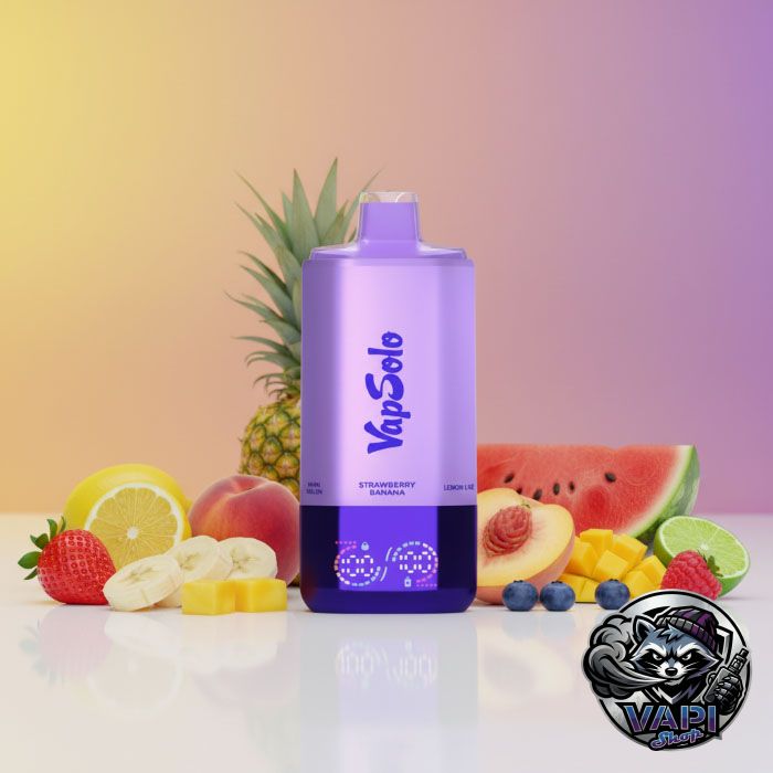 VapSolo 180K Sixer – Strawberry Banana & Lemon Lime & Peach Mango Pineapple & Watermelon Ice & Sour Triple Berry & Hami Melon 5%