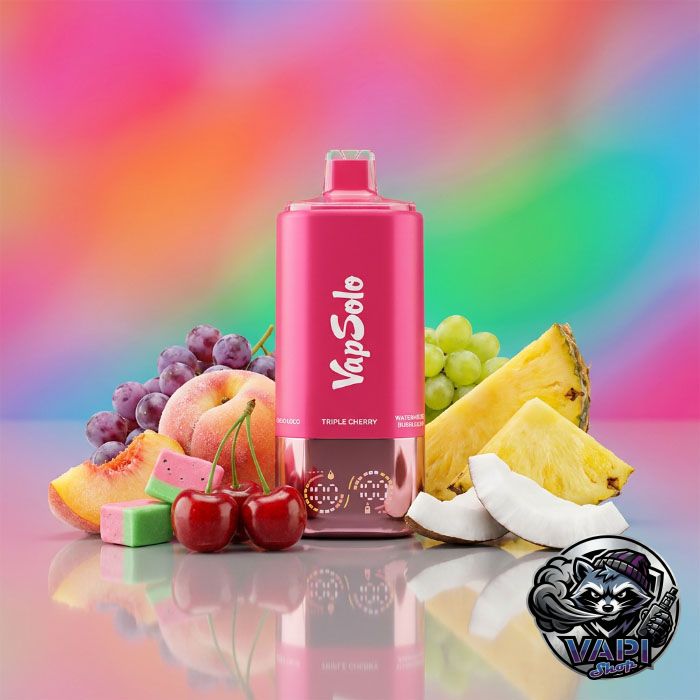 VapSolo 180K 6in1 Sixer – Triple Cherry & Watermelon Bubblegum & Juicy Peach Ice & Grapefruit Refresher & Love 66 & Coco Loco 5%
